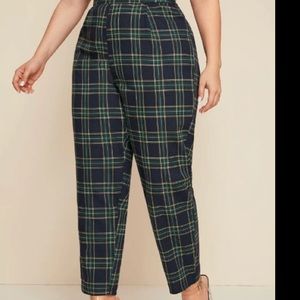 Plaid high waisted rapper pants
